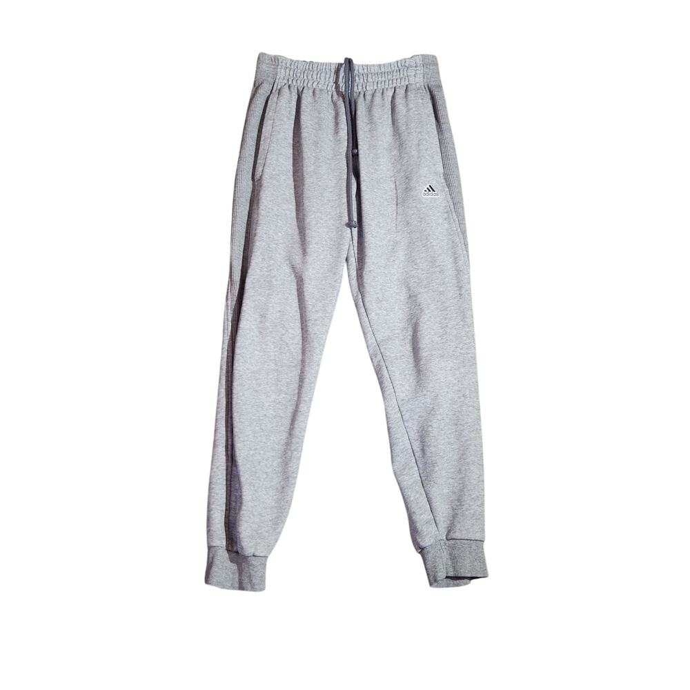 Adidas Light Grey Jogger Sweatpants Gray Athleisur Cuffed Womens Size S